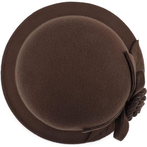 Ladies Wool Felt Bucket Hat Women Vintage Cloche Fedora Winter Church Bowler main image 5